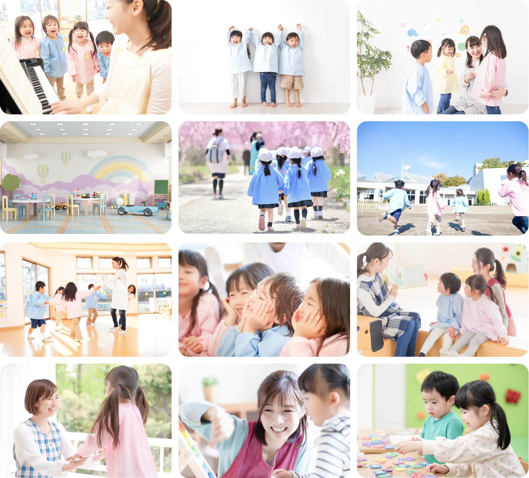 children having fun with their teacher in school